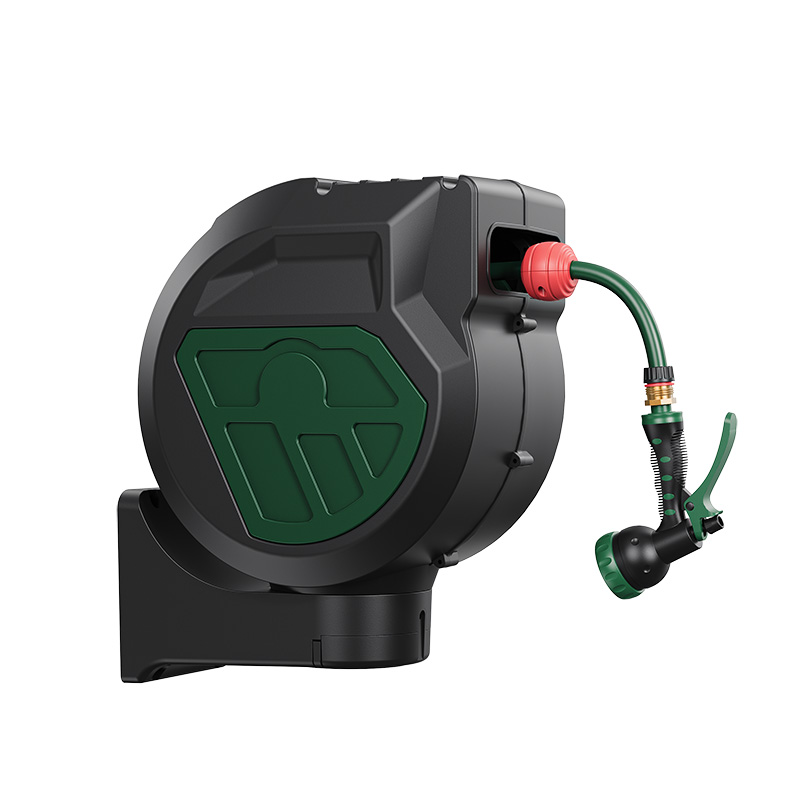 HR025-1/2  US Automatic Retractable Garden Hose Reel | 25m Wall Mount with 180° Swivel -  - Garden Hose Reel by SUNWELL TOOLS