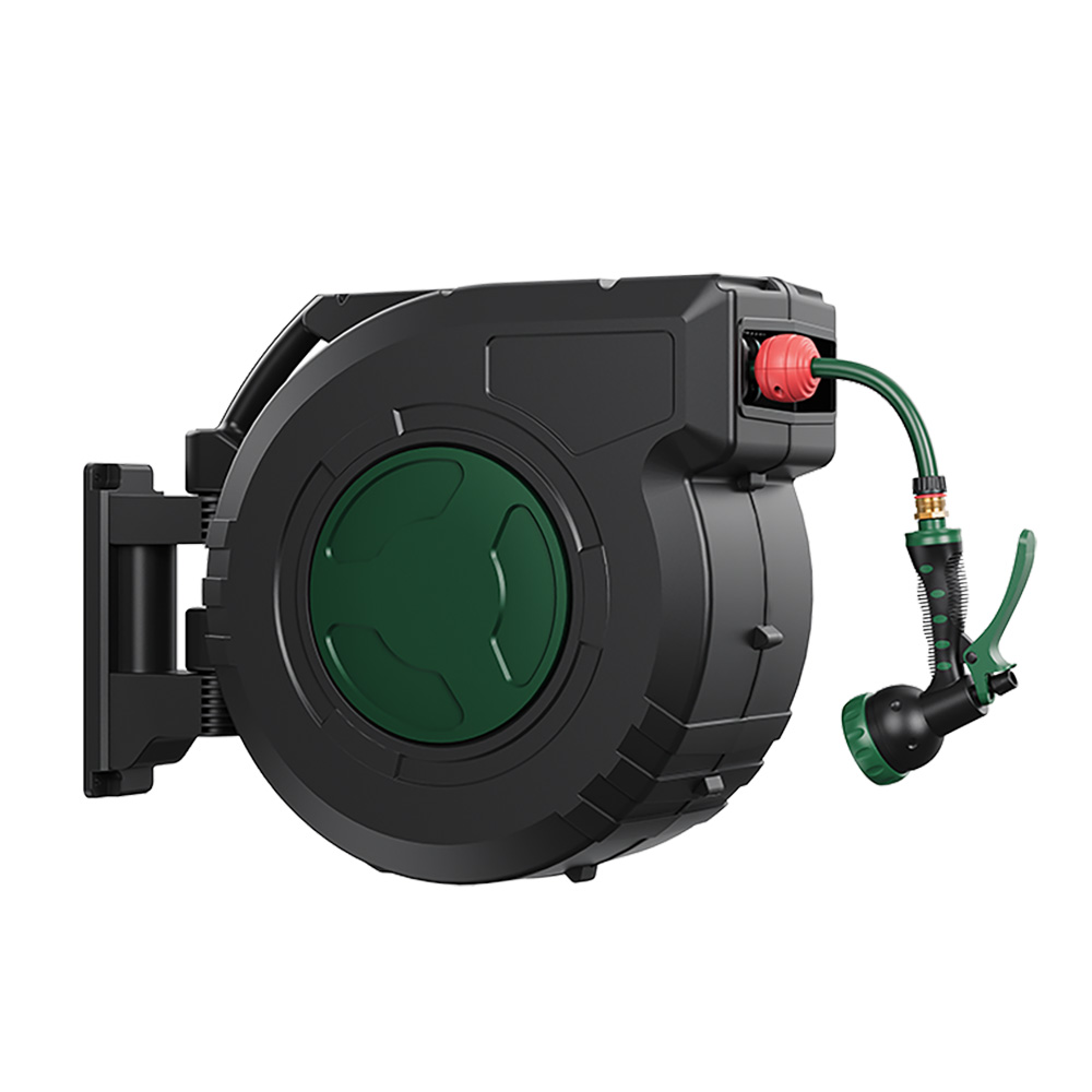 HR040-5/8 US Automatic Retractable Garden Hose Reel | 40m Wall Mount with 180° Swivel - Automatic - Garden Hose Reel by SUNWELL TOOLS