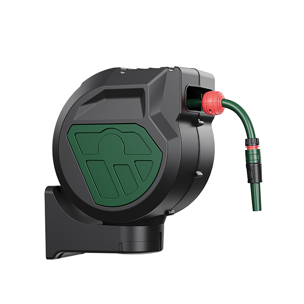 HR025-1/2  EU Automatic Retractable Garden Hose Reel | 25m Wall Mount with 180° Swivel -  - Garden Hose Reel by SUNWELL TOOLS