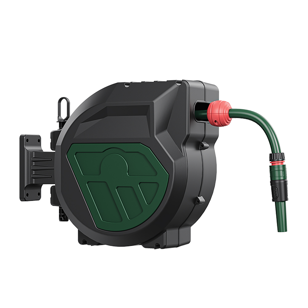 HR020-1/2 US Automatic Retractable Garden Hose Reel | 20m Wall Mount with 180° Swivel -  - Garden Hose Reel by SUNWELL TOOLS