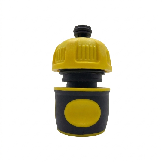 SW-F12-3/4 3/4" Rubber-Coated Water Stop Quick Hose Connector | With Water Stopper, Fits 3/4 Inch Hose -  - Garden Hose Reel by SUNWELL TOOLS